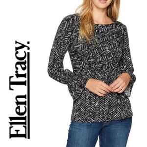 Ellen Tracy Twist Waist Detail Top
